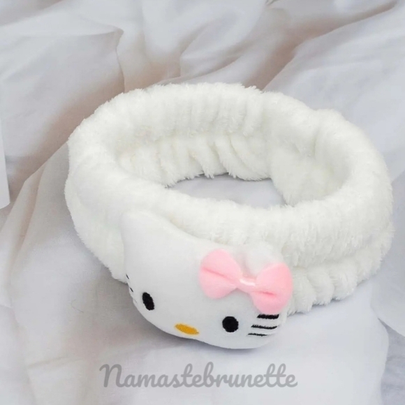 Hello Kitty Plush Headband For Spa Makeup Sanrio Kawaii - Picture 5 of 11